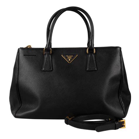 saffiano double zip prada|PRADA Saffiano Medium Galleria Double Zip Tote Black.